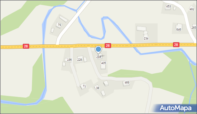 Mystków, Mystków, 218, mapa Mystków