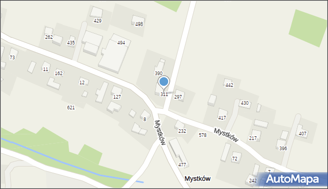 Mystków, Mystków, 311, mapa Mystków