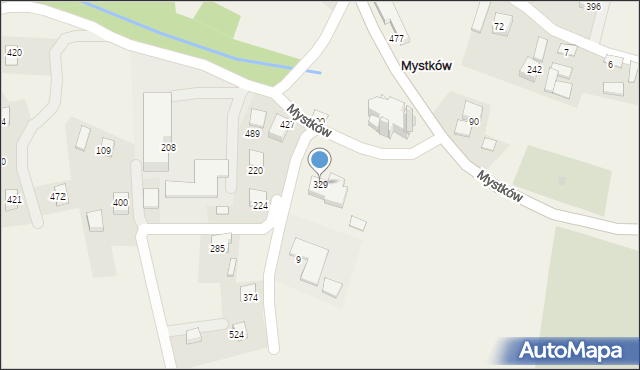 Mystków, Mystków, 329, mapa Mystków