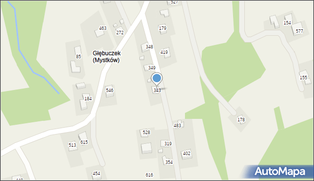 Mystków, Mystków, 343, mapa Mystków