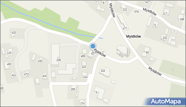 Mystków, Mystków, 427, mapa Mystków