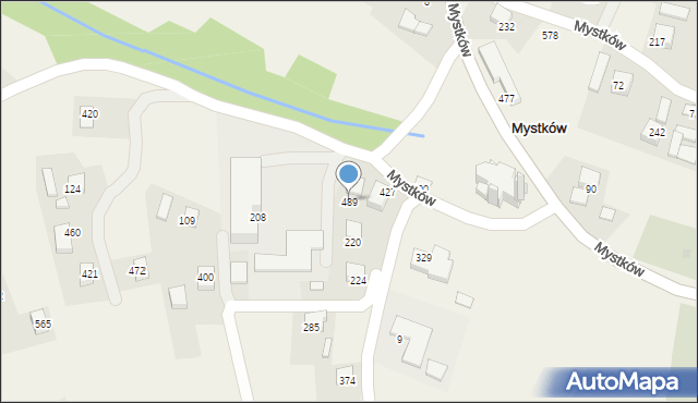 Mystków, Mystków, 489, mapa Mystków