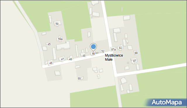 Mystkowice, Mystkowice, 50, mapa Mystkowice