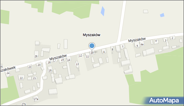 Myszaków, Myszaków, 10, mapa Myszaków