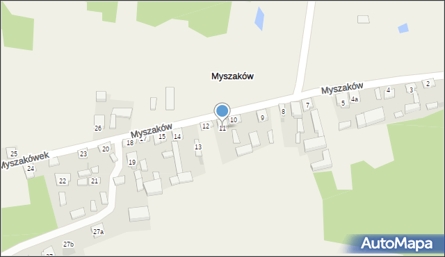 Myszaków, Myszaków, 11, mapa Myszaków