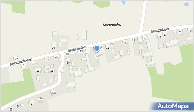 Myszaków, Myszaków, 13, mapa Myszaków