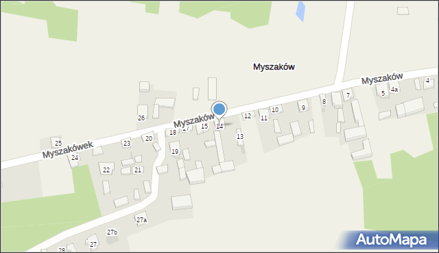 Myszaków, Myszaków, 14, mapa Myszaków