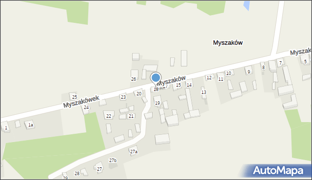 Myszaków, Myszaków, 18, mapa Myszaków