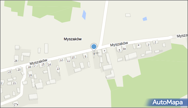 Myszaków, Myszaków, 8, mapa Myszaków