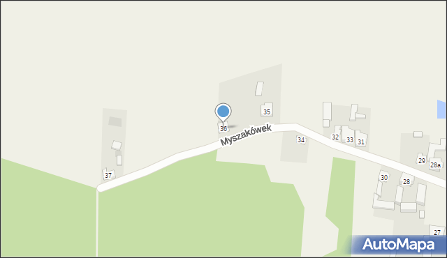 Myszakówek, Myszakówek, 36, mapa Myszakówek