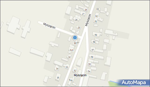 Myszęcin, Myszęcin, 30, mapa Myszęcin