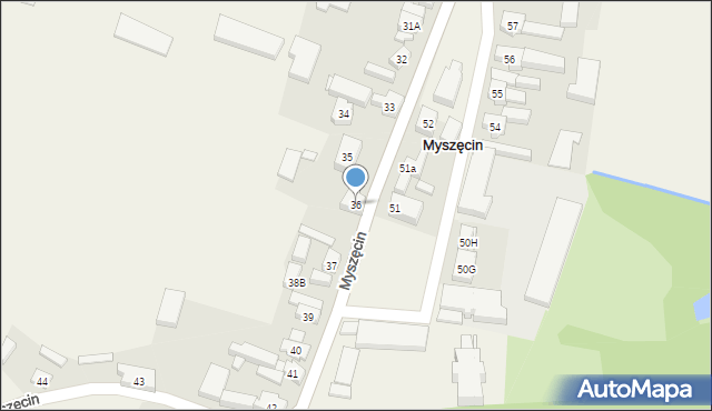 Myszęcin, Myszęcin, 36, mapa Myszęcin