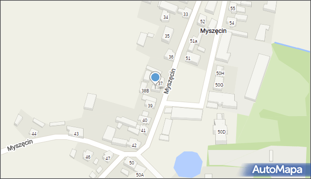 Myszęcin, Myszęcin, 38, mapa Myszęcin