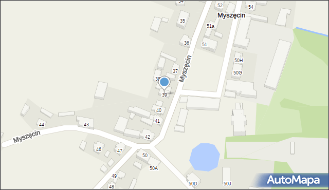 Myszęcin, Myszęcin, 39, mapa Myszęcin