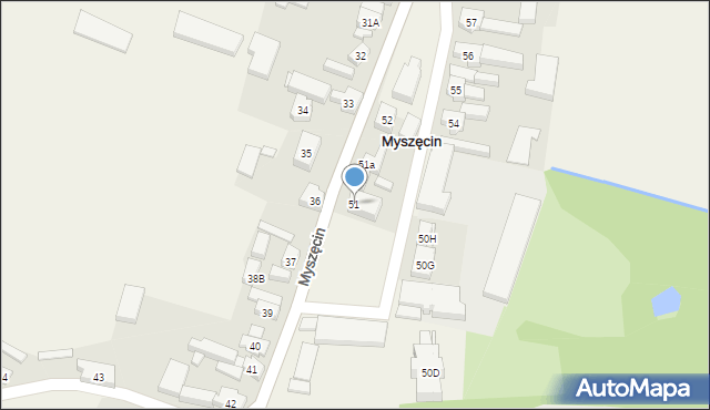 Myszęcin, Myszęcin, 51, mapa Myszęcin