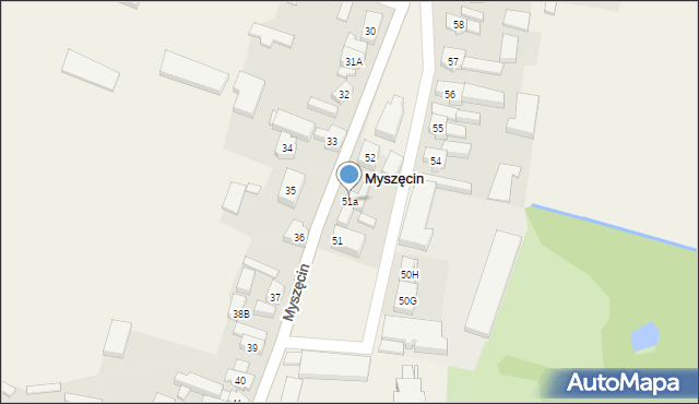 Myszęcin, Myszęcin, 51a, mapa Myszęcin