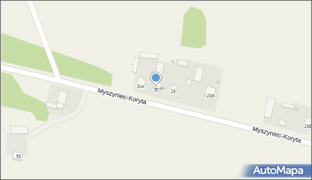 Myszyniec-Koryta, Myszyniec-Koryta, 30, mapa Myszyniec-Koryta