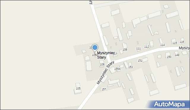 Myszyniec Stary, Myszyniec Stary, 106A, mapa Myszyniec Stary