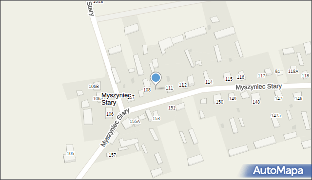 Myszyniec Stary, Myszyniec Stary, 109, mapa Myszyniec Stary