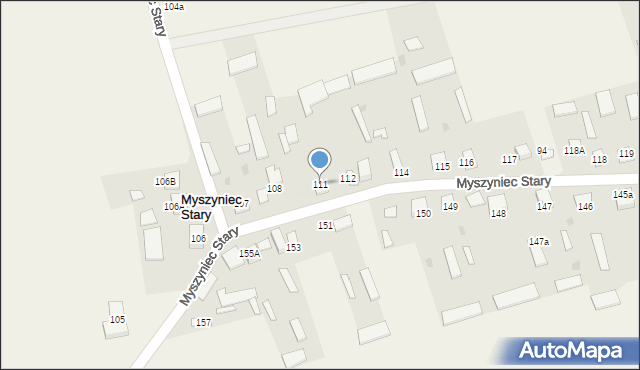 Myszyniec Stary, Myszyniec Stary, 111, mapa Myszyniec Stary