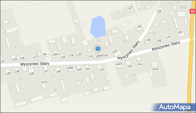 Myszyniec Stary, Myszyniec Stary, 123, mapa Myszyniec Stary