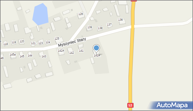 Myszyniec Stary, Myszyniec Stary, 141A, mapa Myszyniec Stary