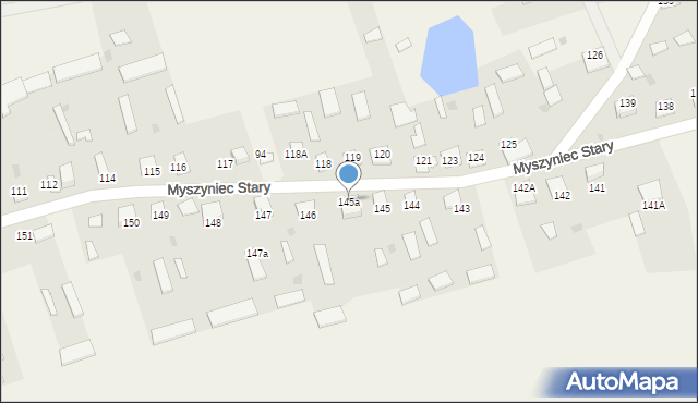 Myszyniec Stary, Myszyniec Stary, 145a, mapa Myszyniec Stary