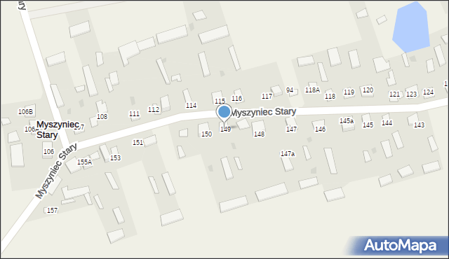 Myszyniec Stary, Myszyniec Stary, 149, mapa Myszyniec Stary