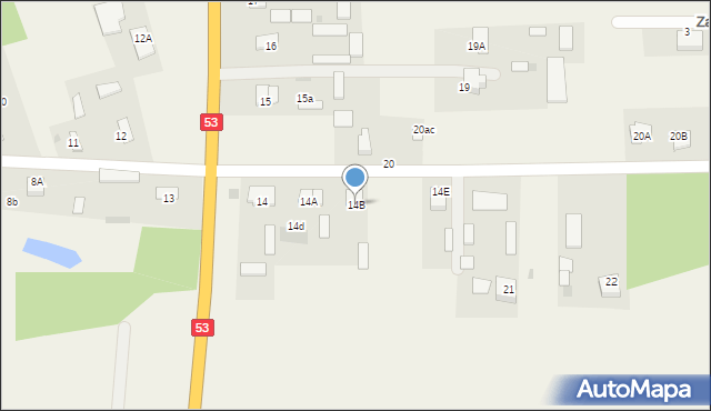 Myszyniec Stary, Myszyniec Stary, 14B, mapa Myszyniec Stary