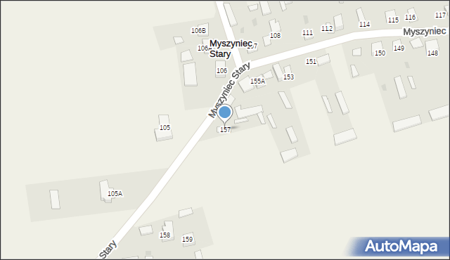 Myszyniec Stary, Myszyniec Stary, 157, mapa Myszyniec Stary