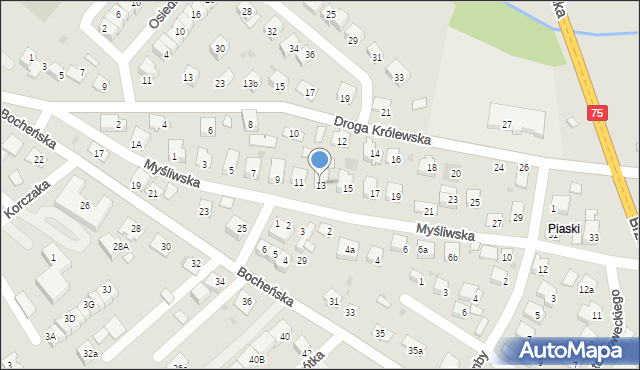 Niepołomice, Myśliwska, 13, mapa Niepołomice