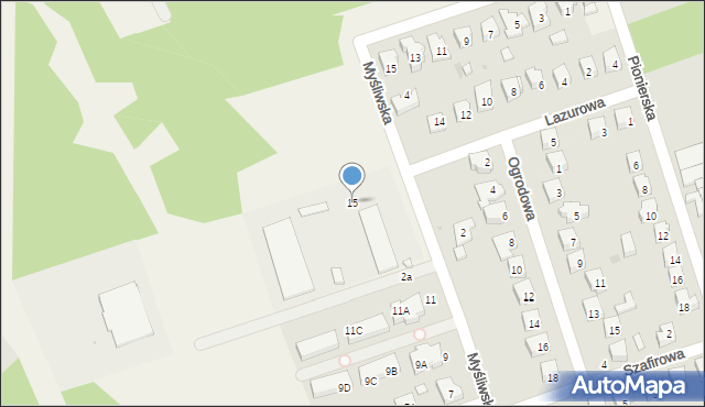 Nieporęt, Myśliwska, 15, mapa Nieporęt