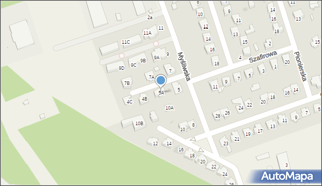 Nieporęt, Myśliwska, 5A, mapa Nieporęt