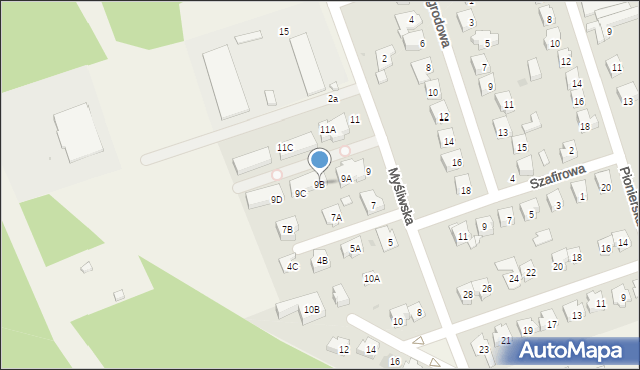 Nieporęt, Myśliwska, 9B, mapa Nieporęt