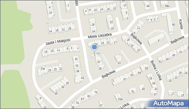 Olsztyn, Myszki Miki, 1, mapa Olsztyna