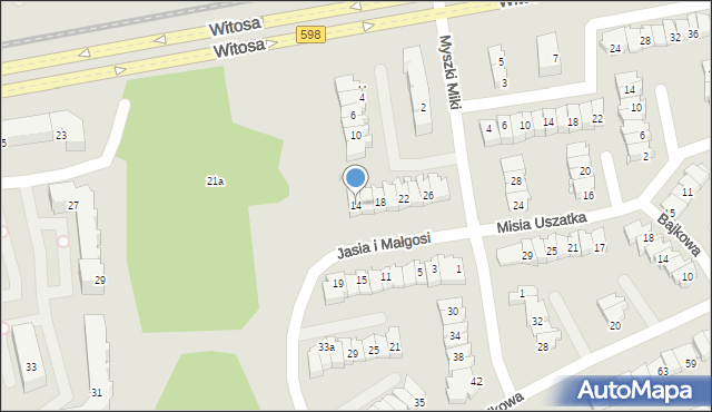 Olsztyn, Myszki Miki, 14, mapa Olsztyna