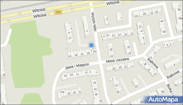 Olsztyn, Myszki Miki, 28, mapa Olsztyna