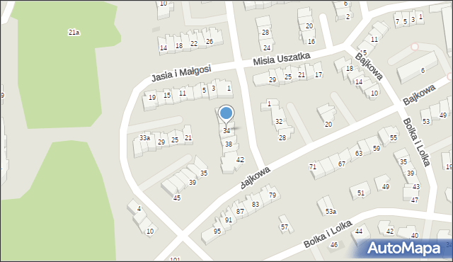 Olsztyn, Myszki Miki, 34, mapa Olsztyna