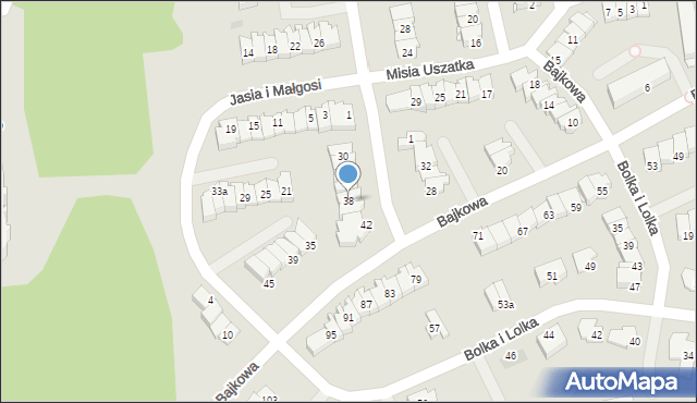 Olsztyn, Myszki Miki, 38, mapa Olsztyna