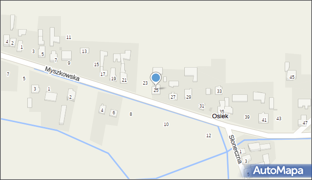 Osiek, Myszkowska, 25, mapa Osiek