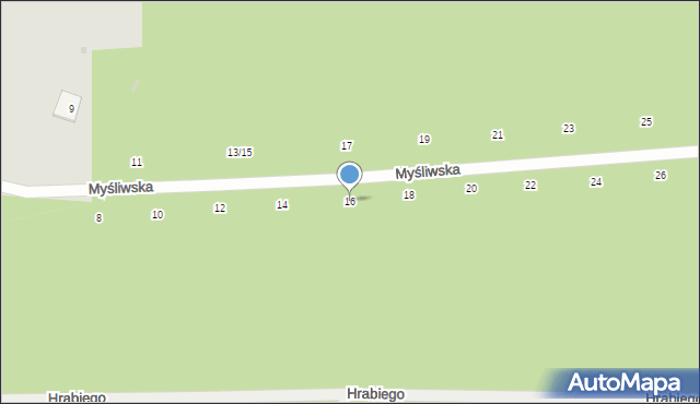 Otwock, Myśliwska, 16, mapa Otwock