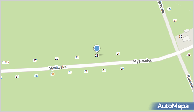 Otwock, Myśliwska, 23, mapa Otwock