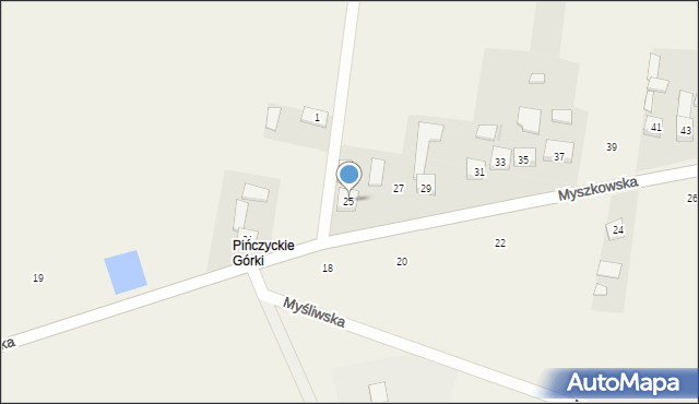 Pińczyce, Myszkowska, 25, mapa Pińczyce