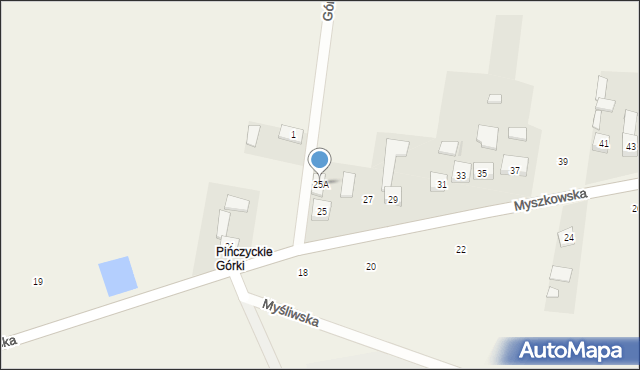 Pińczyce, Myszkowska, 25A, mapa Pińczyce