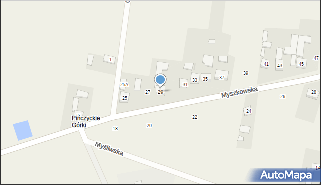 Pińczyce, Myszkowska, 29, mapa Pińczyce