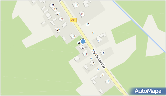 Postęp, Myszkowska, 13, mapa Postęp