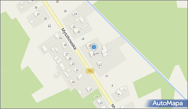 Postęp, Myszkowska, 14, mapa Postęp