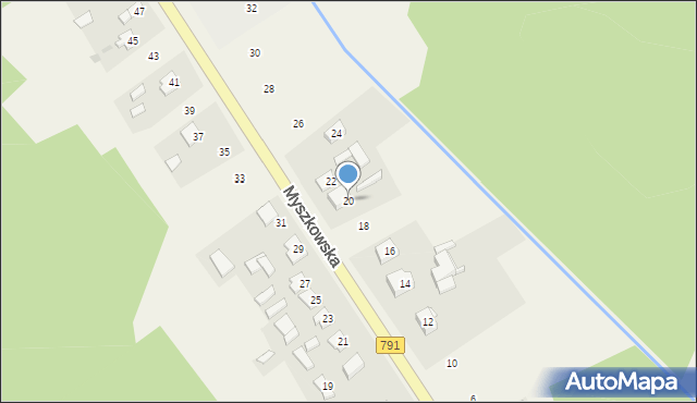 Postęp, Myszkowska, 20, mapa Postęp