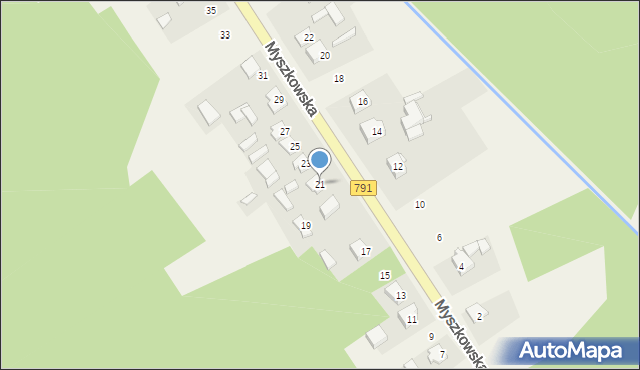 Postęp, Myszkowska, 21, mapa Postęp