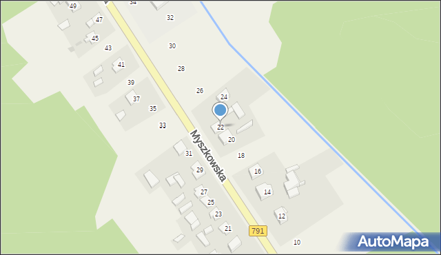 Postęp, Myszkowska, 22, mapa Postęp